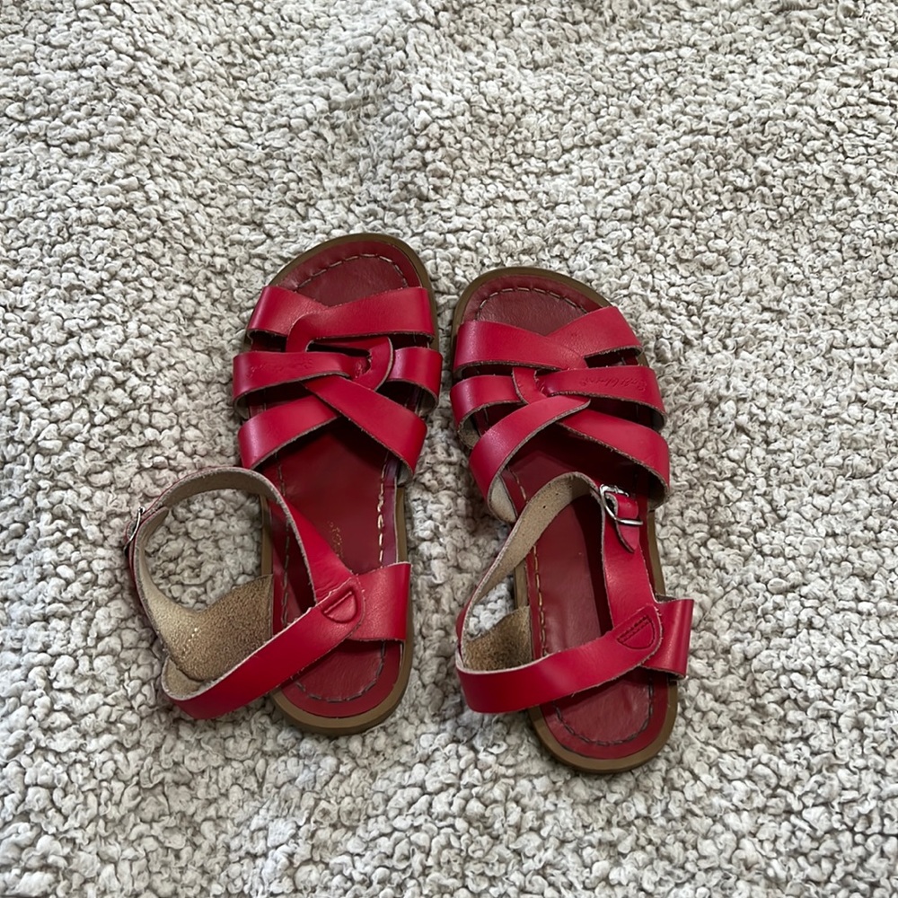 Red saltwater sandals